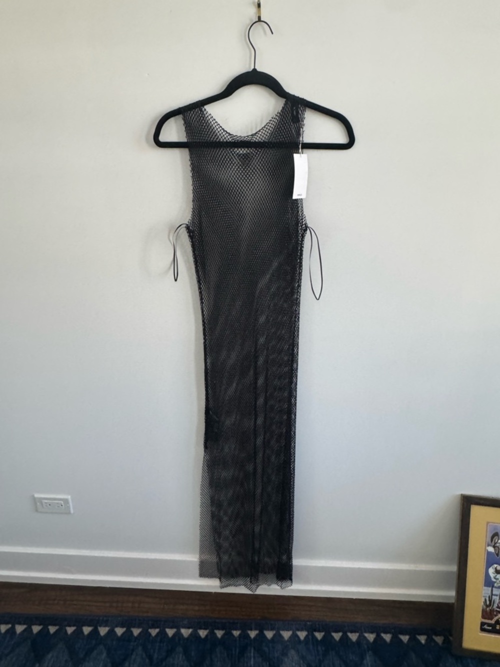 Mango Black Mesh Sleeveless Maxi Cover-Up